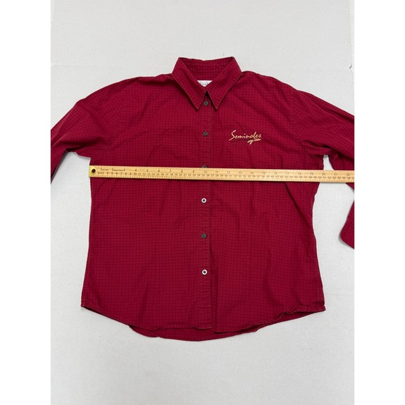 Cutter & Buck Florida State Seminoles‎ Burgundy Checkered Button Down Shirt M - Picture 4 of 7